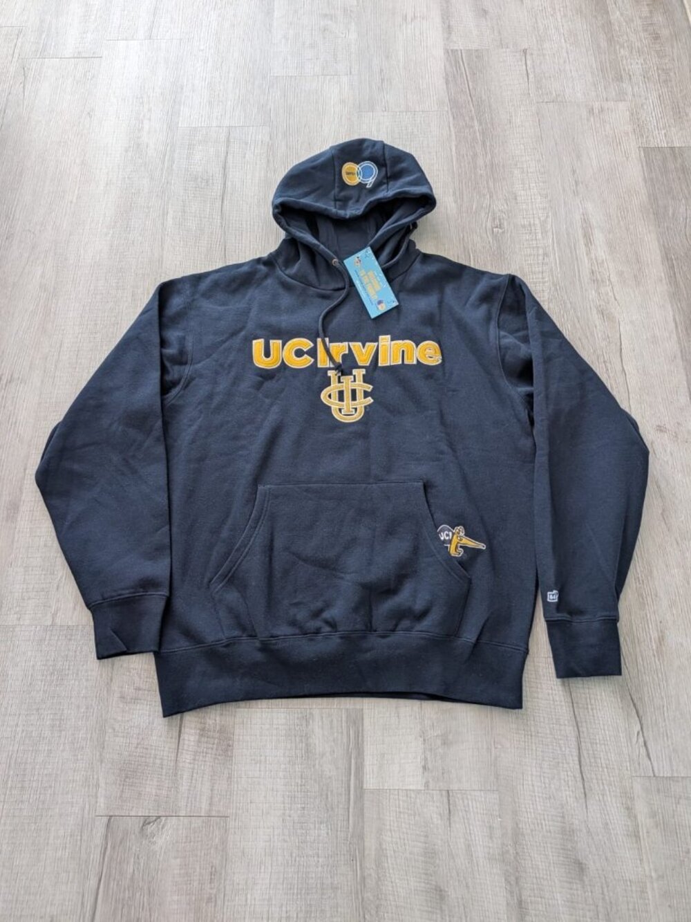 NWT UC Irvine 60 years Anteaters Hoodie Blue Sweatshirt Mens Lg Sportswear
